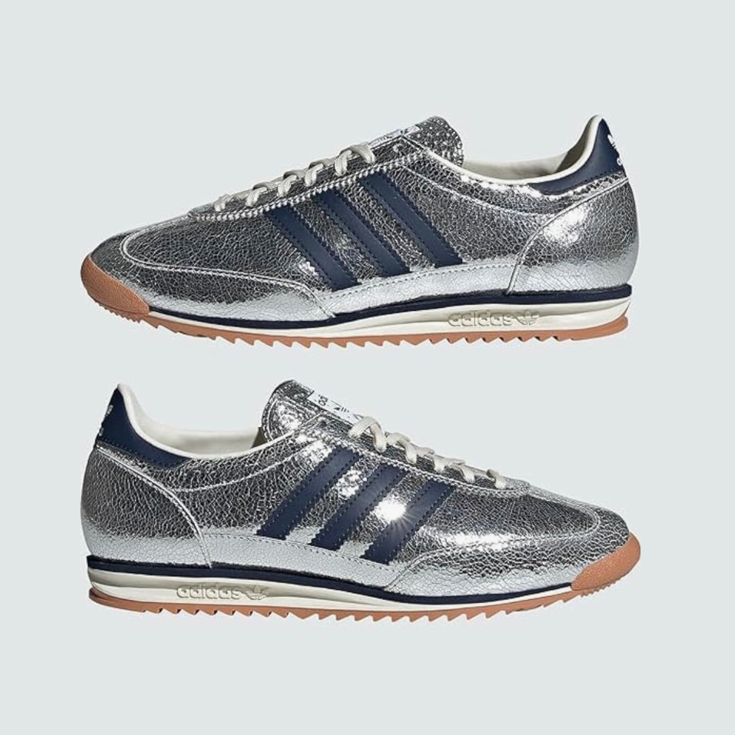 Adidas JH8654 SL 72 OG Silver Metallic / College Navy / Off White Womens