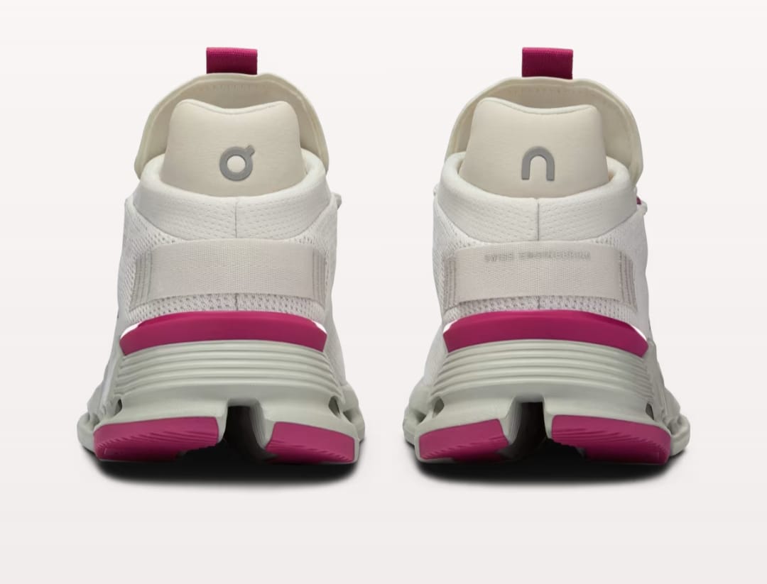 On running cloudnova white pink WOMENS